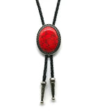 Bolo tie med glasdetalj och ovalt vintagehänge