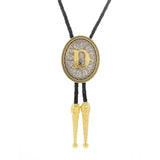 Bolo tie med initial A–Z i tvåtonad metall