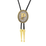 Bolo tie med initial A–Z i tvåtonad metall