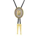 Bolo tie med initial A–Z i tvåtonad metall