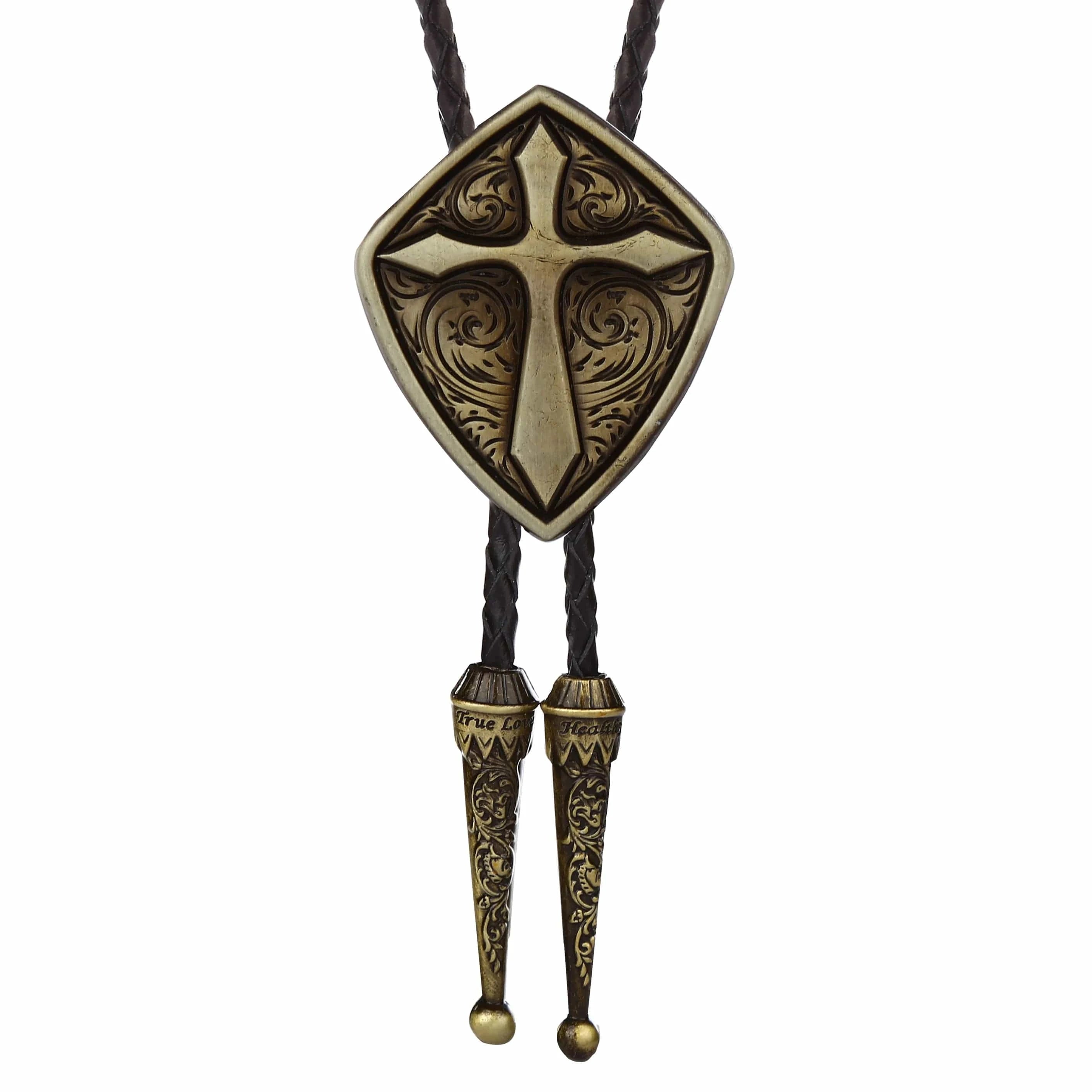 Bolo tie med korshänge i metall