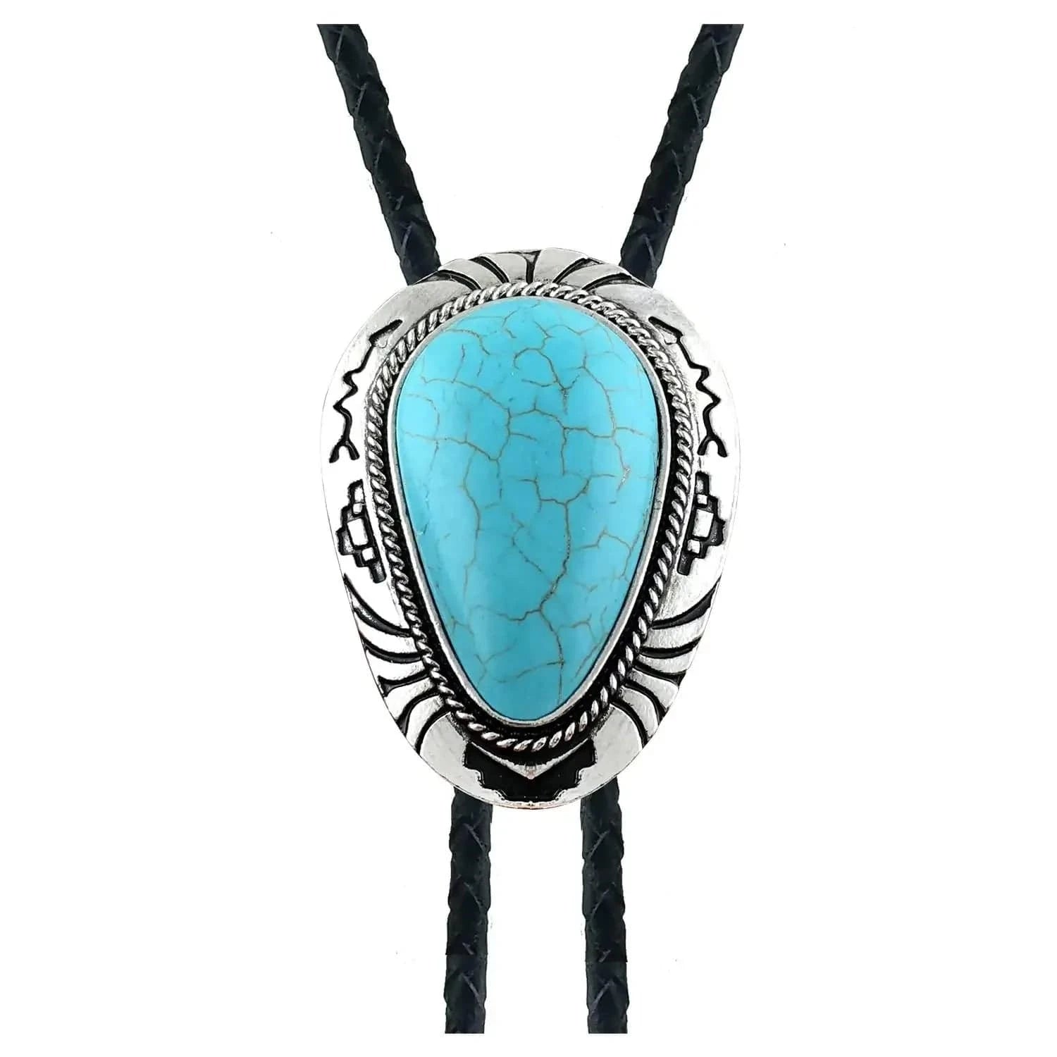 Bolo tie med naturlig blå sten