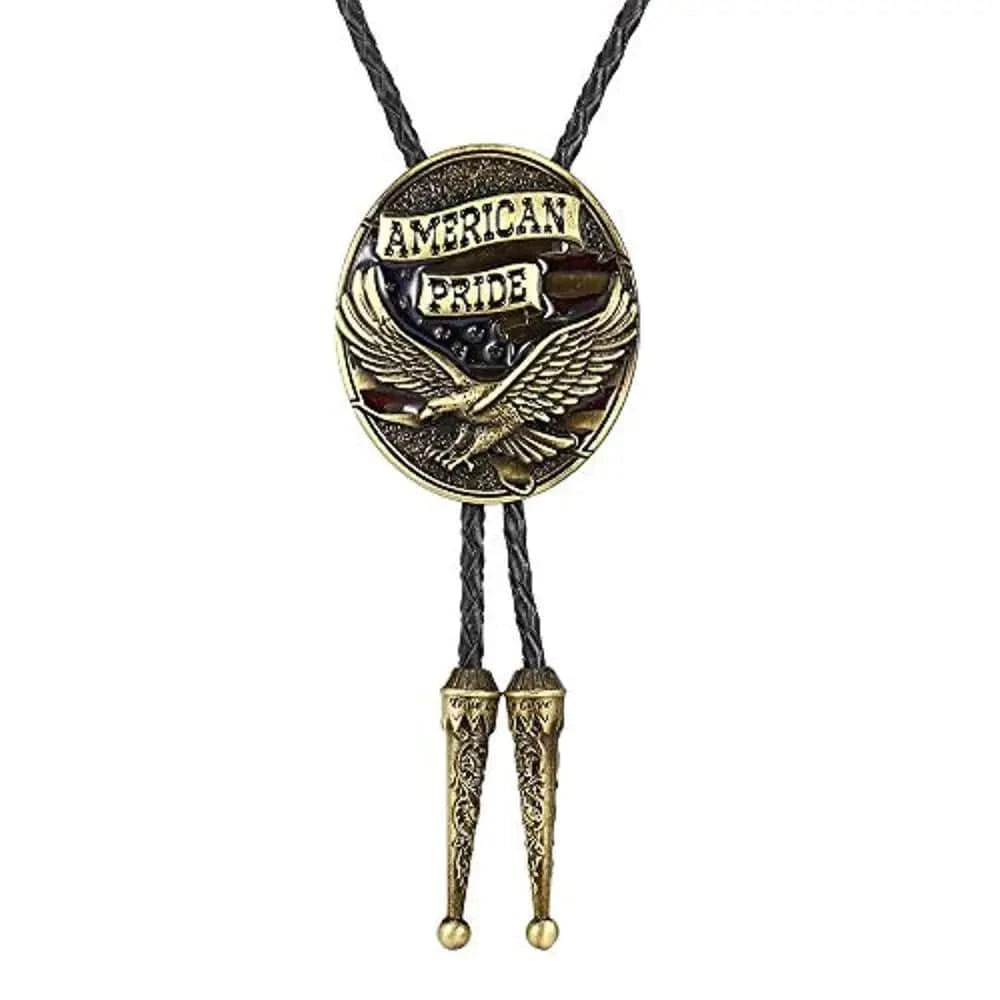 Bolo tie med örn och "American Pride"-emblem