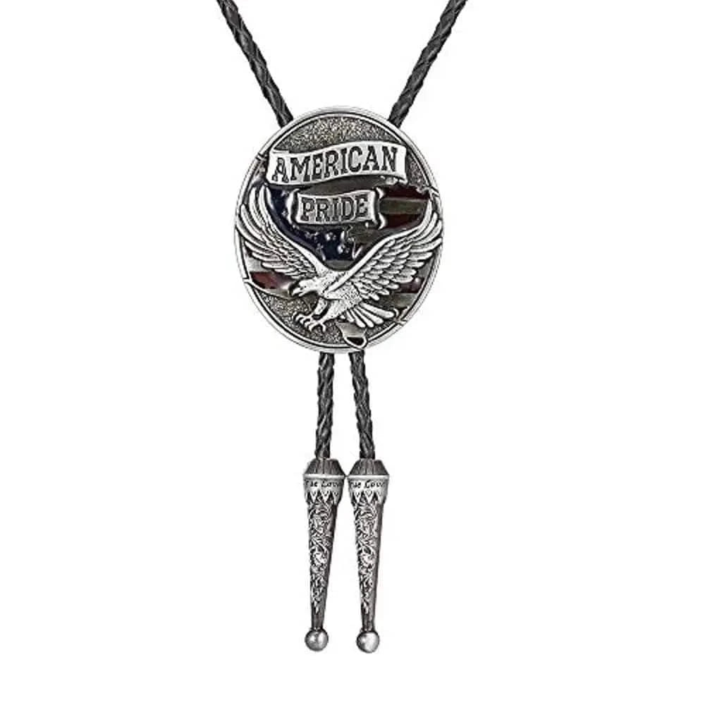 Bolo tie med örn och "American Pride"-emblem