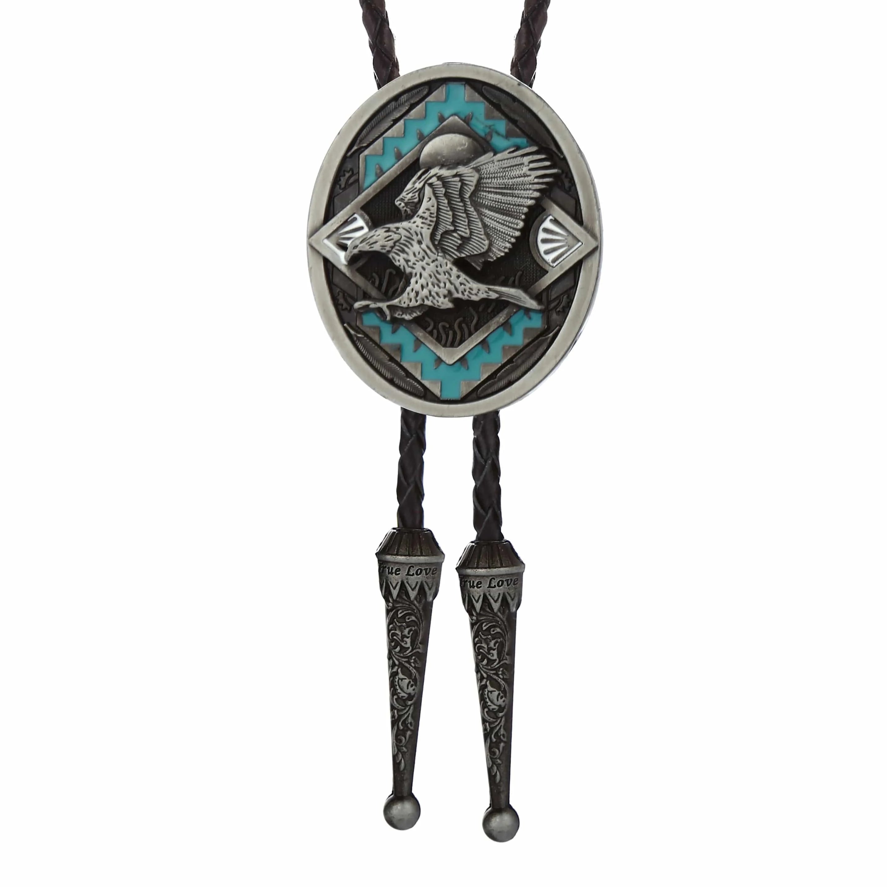 Bolo tie med örn och turkosdetaljer