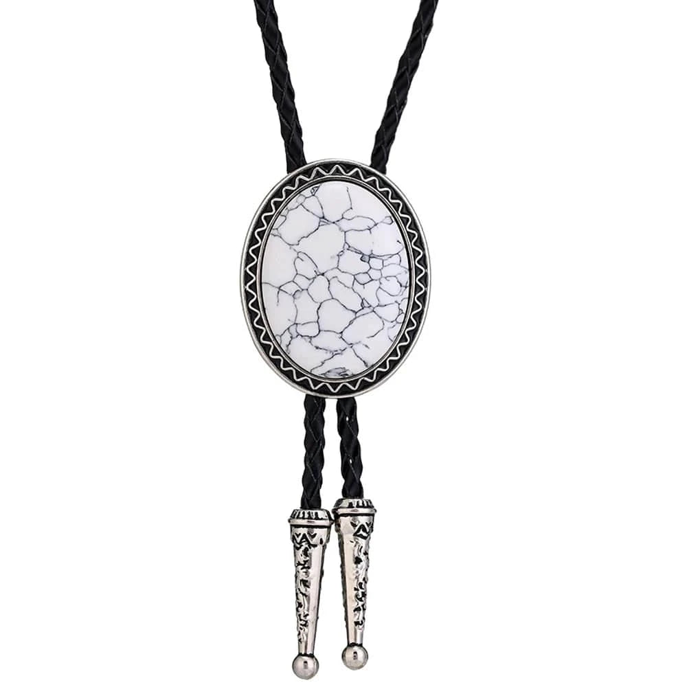 Bolo tie med oval ädelstensimitation