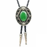 Bolo tie med oval agatsten och vintageinfattning