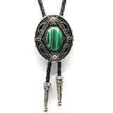Bolo tie med oval agatsten och vintageinfattning