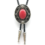 Bolo tie med oval agatsten och vintageinfattning