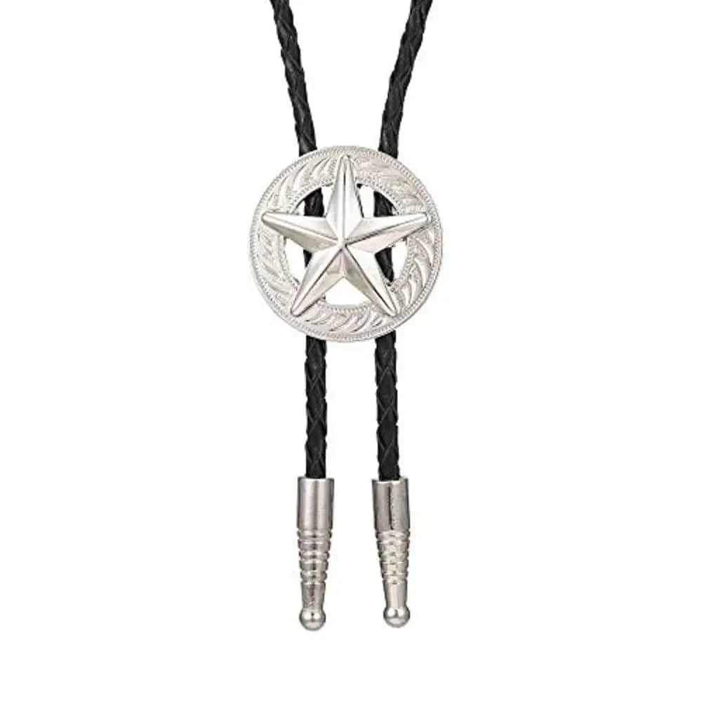 Bolo tie med pentagram i silver