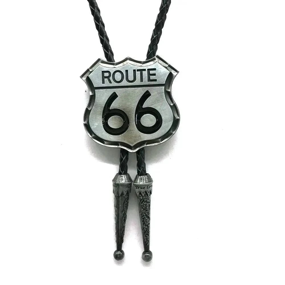 Bolo tie med Route 66-emblem