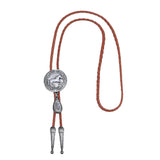 Bolo tie med rund hästberlock och läderband