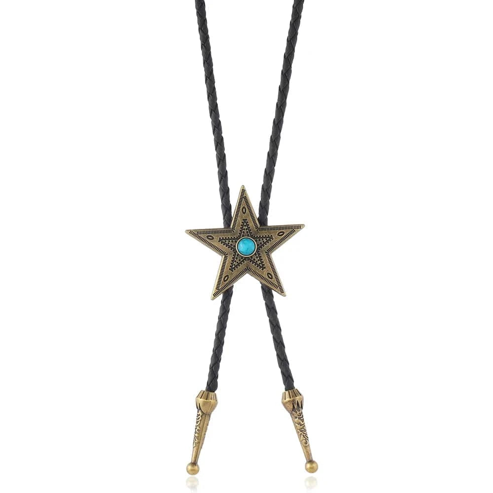 Bolo tie med stjärnhänge i antikmetall