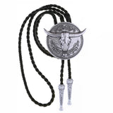 Bolo tie med tjurhuvud med långt horn