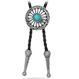 Bolo tie med turkos sten och solinspirerat silverhänge