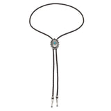 Bolo tie med turkosdetalj och justerbar läderrem