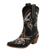 Broderade cowboyboots i boho stil med 6cm klack