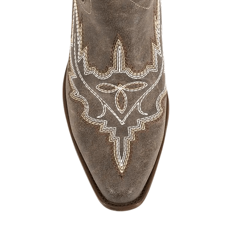 Broderade Cowgirl Boots i Mocka