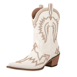 Broderade låga cowboyboots med chunky klack