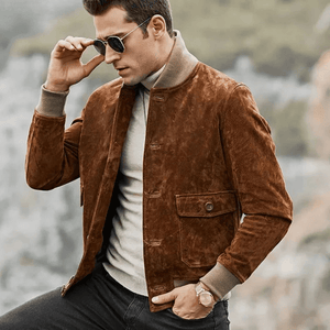 Brun mocka bomber jacka herr