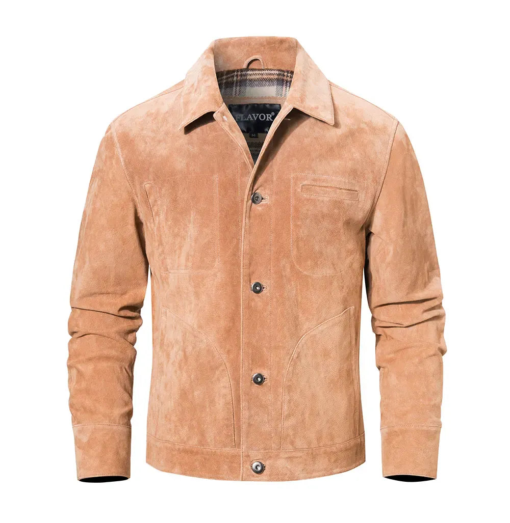 Brun suede jacka Ljusbrun / XS