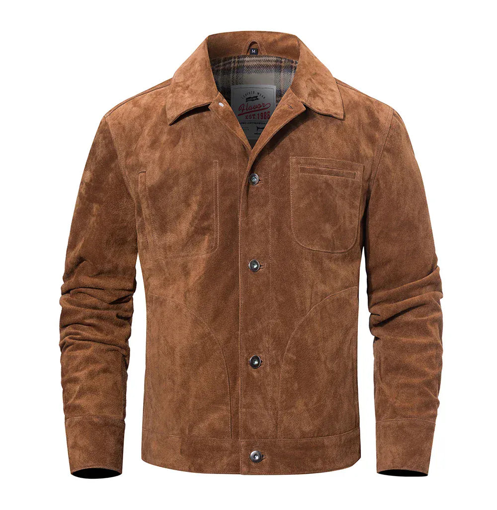 Brun suede jacka Brun / XS