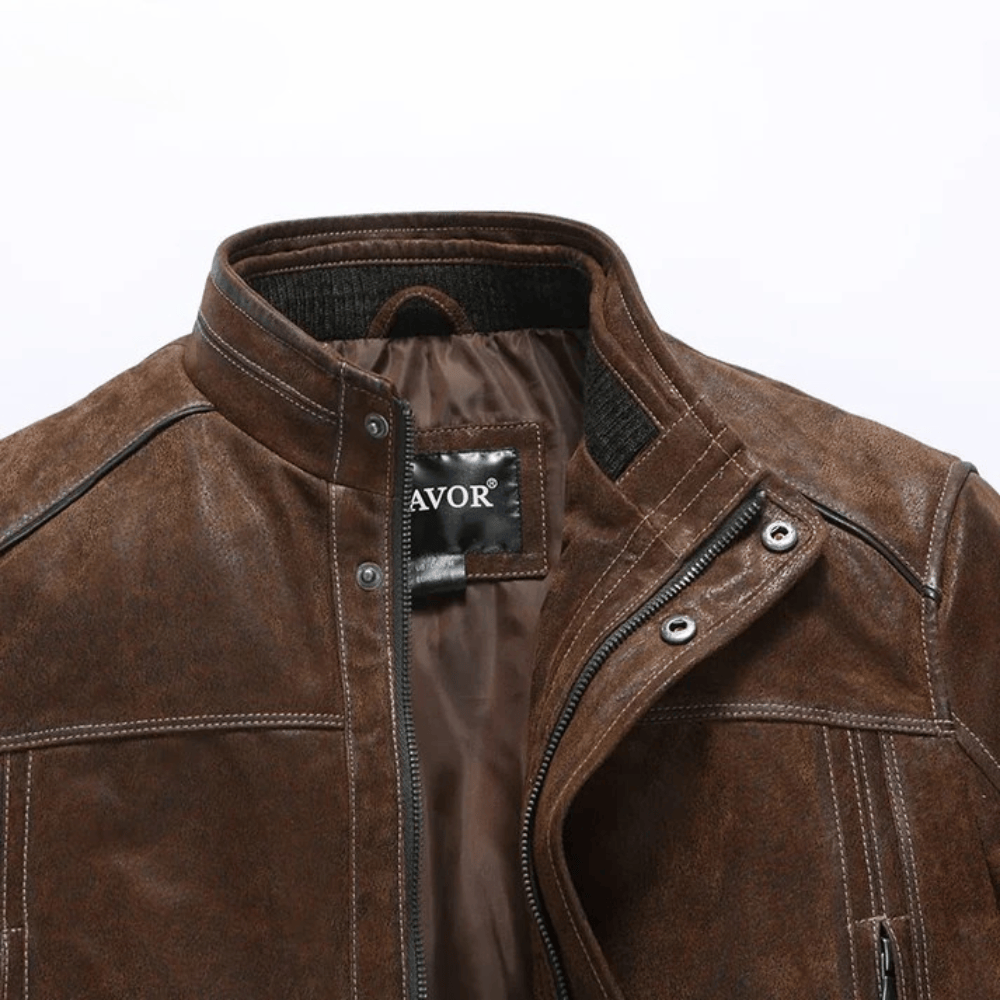 Brun vintage läder jacka herr