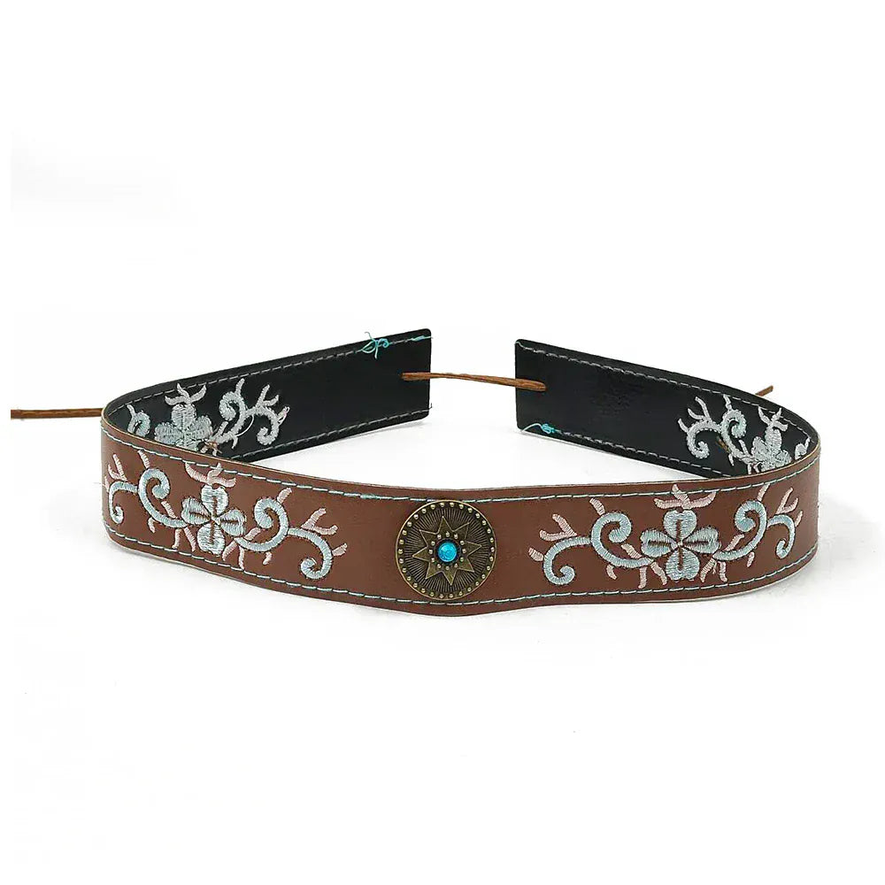 Brunt westernhattband blombrodyr