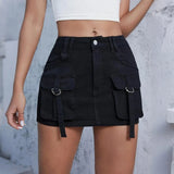 Cargo-minikjol i denim