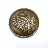 Concho i metall med indianskt hövdingmotiv