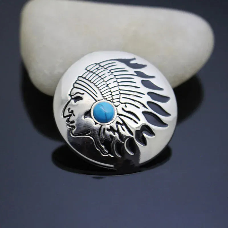 Concho indianhuvud med sten