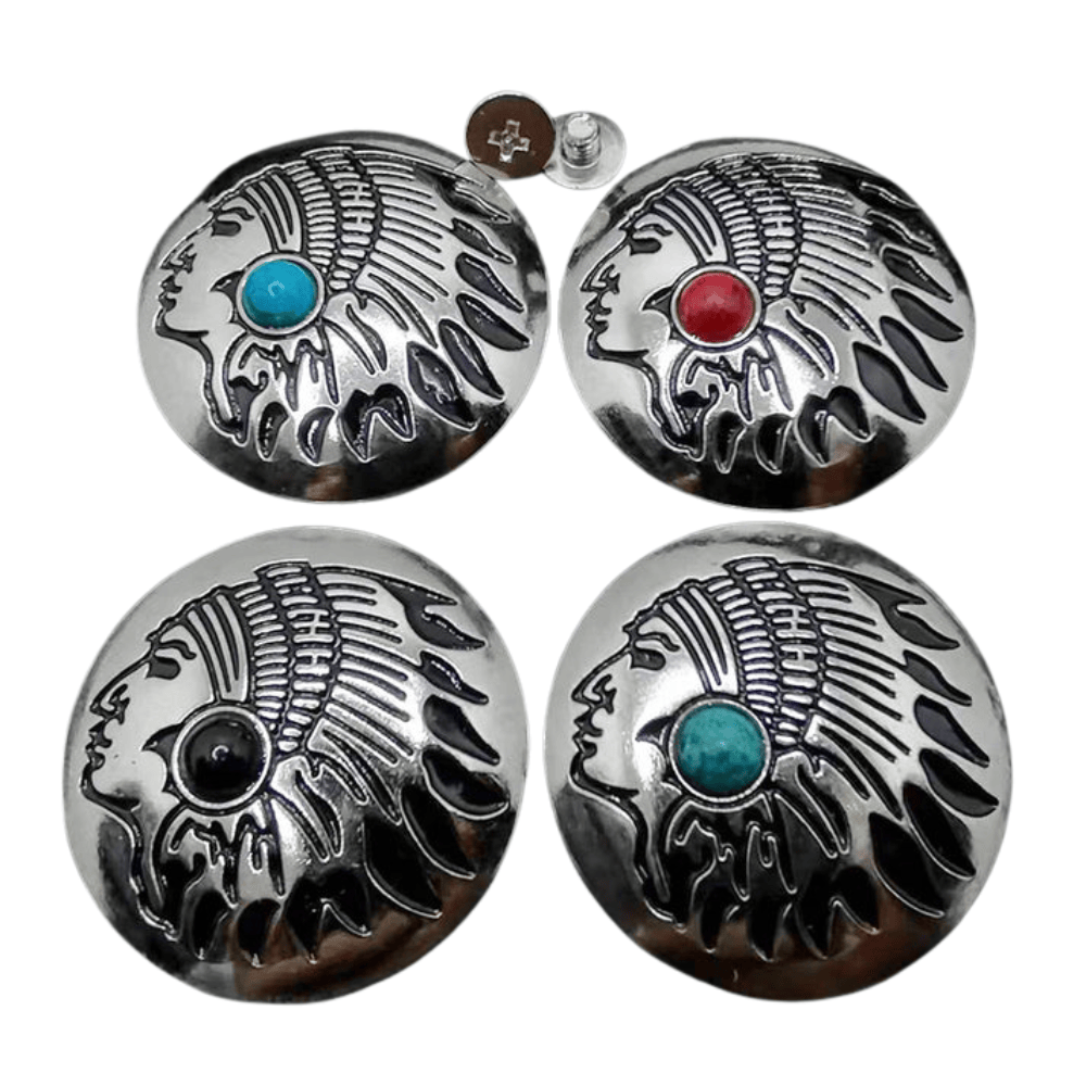 Concho indianhuvud med sten