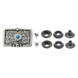 Concho knappar med blomrelief