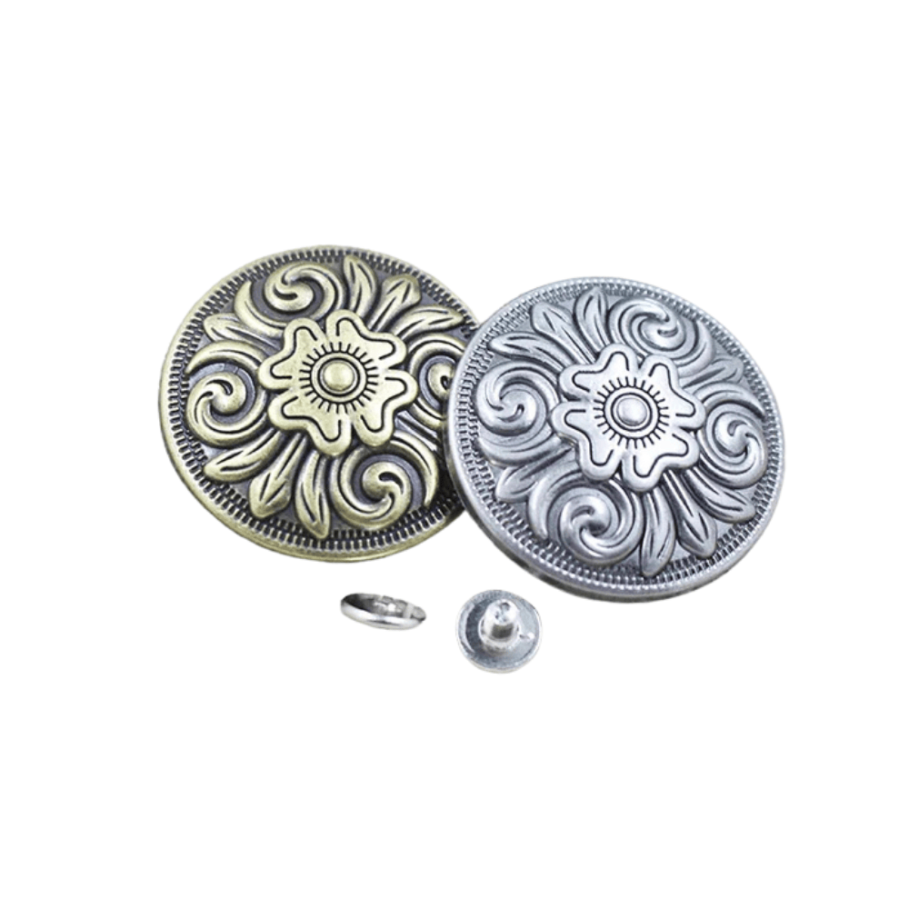 Concho med antikt blomrelief