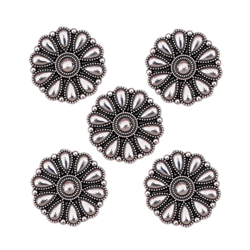 Concho vintageblomma Silver / 30mm