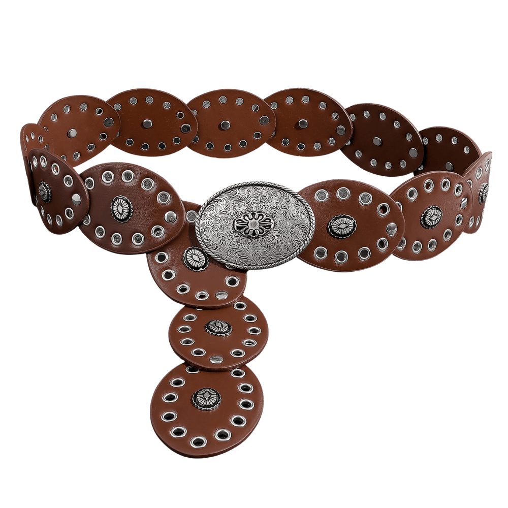 Conchobälte med stora metallconcho