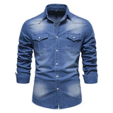 Cowboy denim skjorta herr