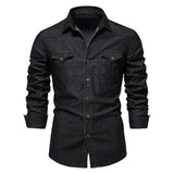 Cowboy denim skjorta herr
