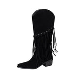 Höga Frans Cowboyboots i Mocka