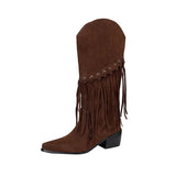 Höga Frans Cowboyboots i Mocka