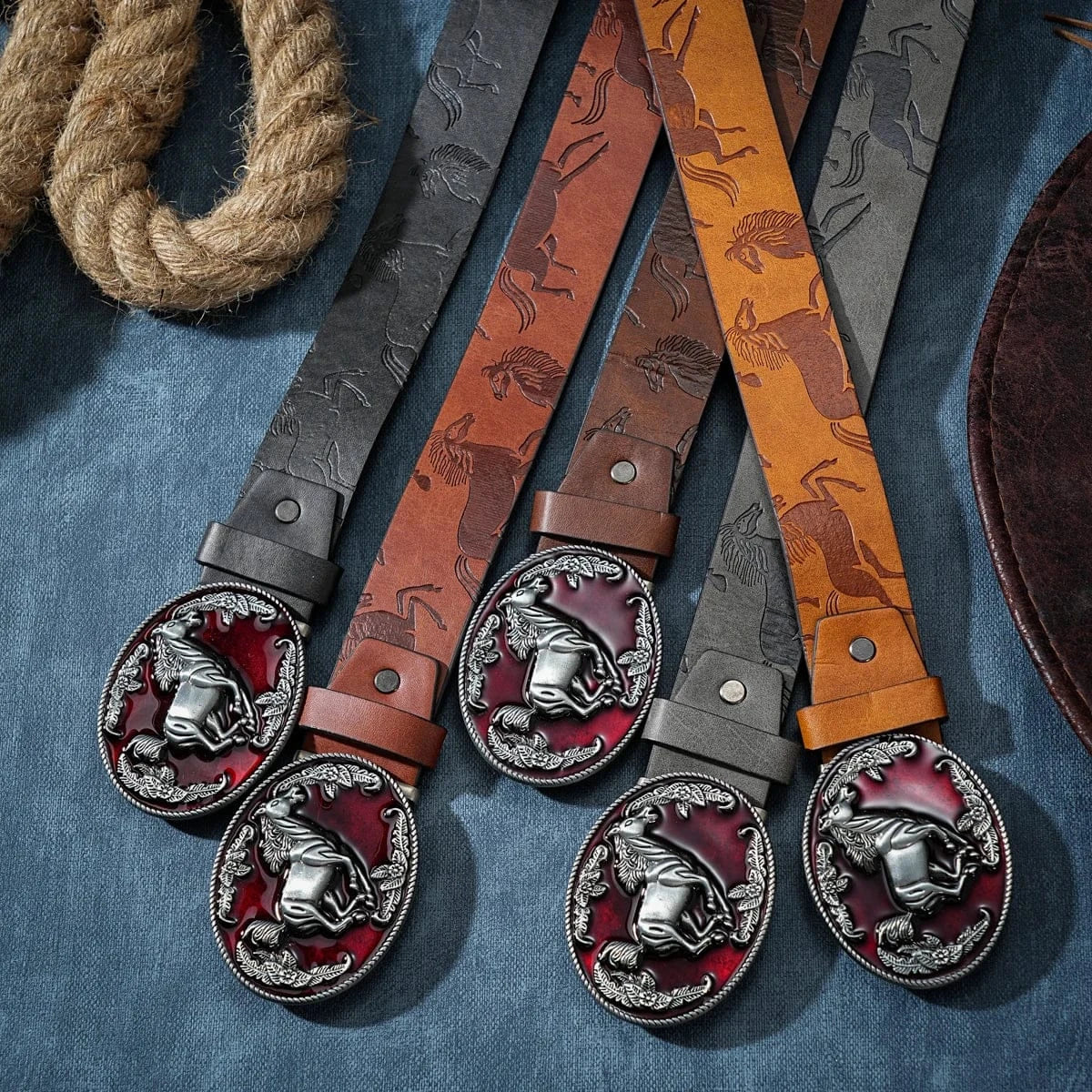 Cowboybälte galopperande hästspänne