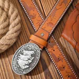 Cowboybälte hästhuvudspänne