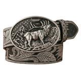 Cowboybälte hjortspänne Svart Silver / 120cm