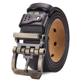 Cowboybälte i Äkta Läder med Retro Spänne