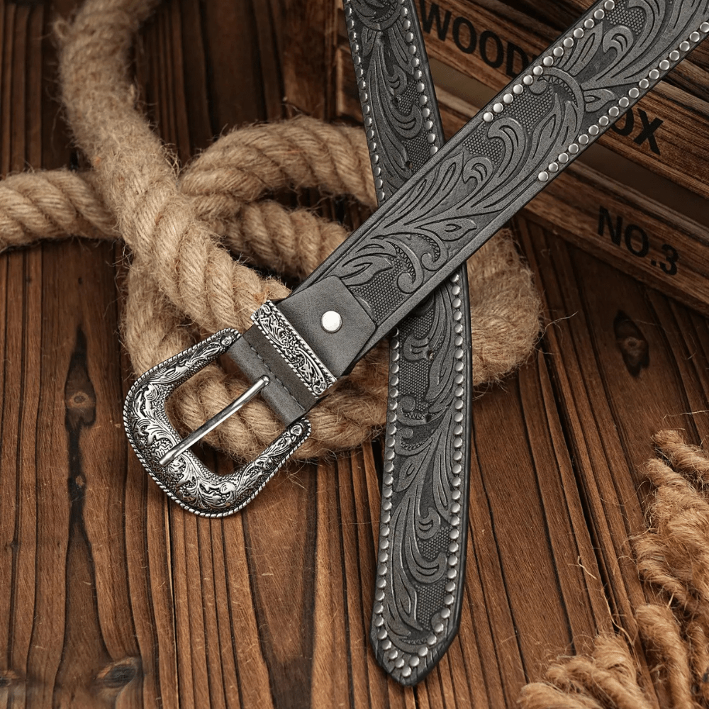 Cowboybälte med Antiksilver Spänne