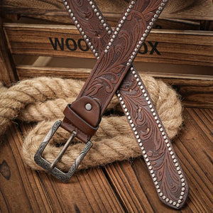 Cowboybälte med antiksilverspänne