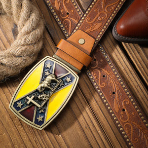 Cowboybälte med färgstarkt spänne