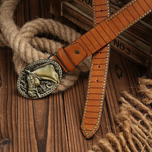 Cowboybälte med hästhuvudspänne