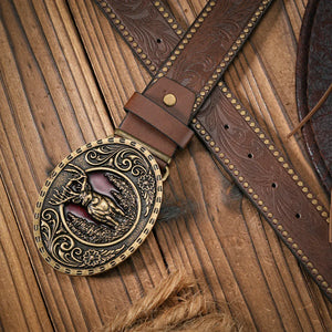 Cowboybälte med hjortspänne