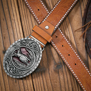 Cowboybälte med hjortspänne